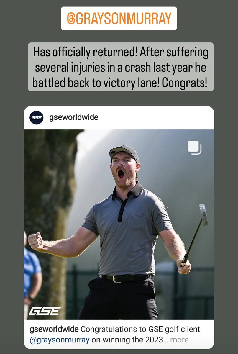 GOLF INJURY REPORT on Twitter "ICYMI Grayson Murray (Knee) won on the