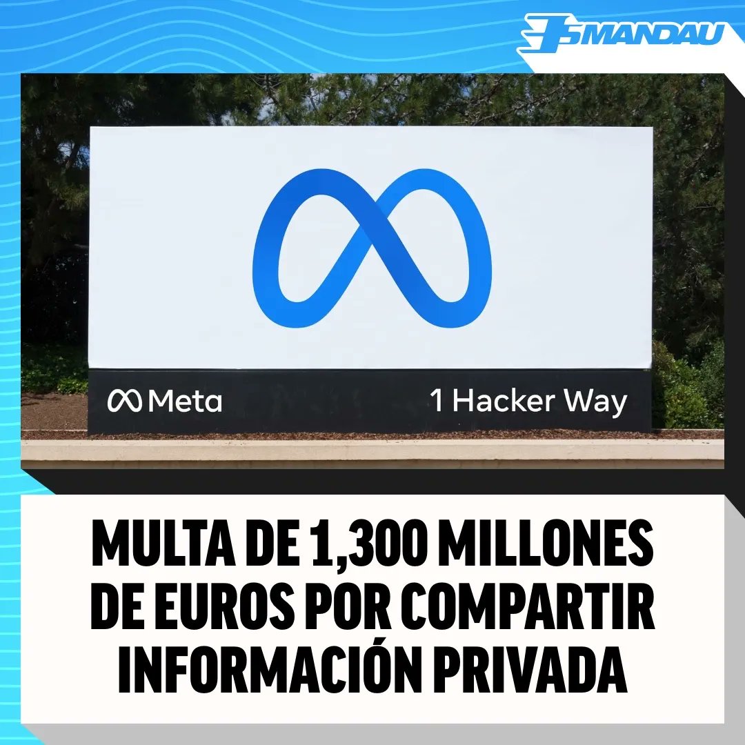 ¡Volvemos a lo mismo! La Unión Europea impone una multa de 1.3 mil millones de euros a Meta (anteriormente Facebook) por violar la privacidad. La sanción se debe a transferencias ilegales de datos hacia EE.UU. , lo cual viola las leyes europeas de privacidad de información.