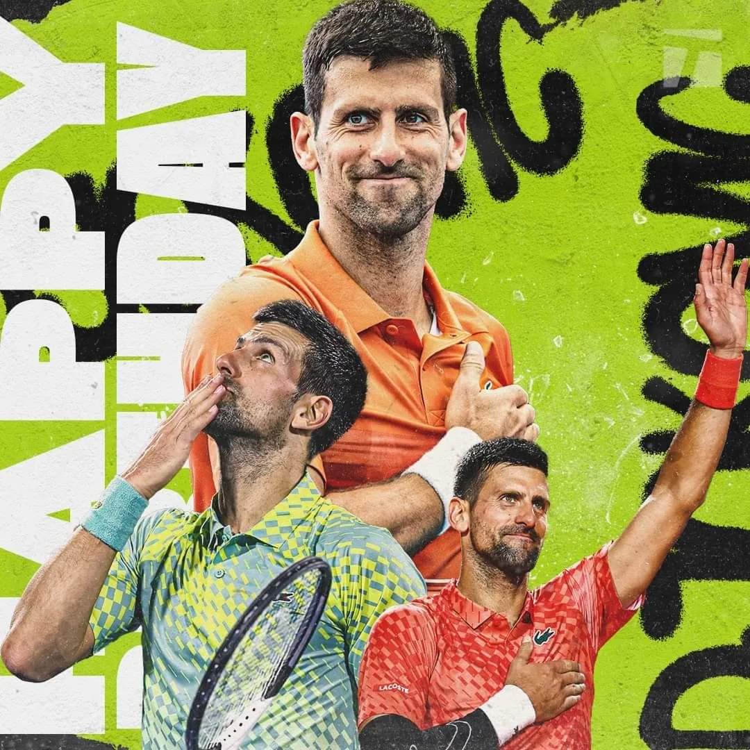 Master of the court, celebrating another year Happy 36th birthday Novak Djokovic! 
