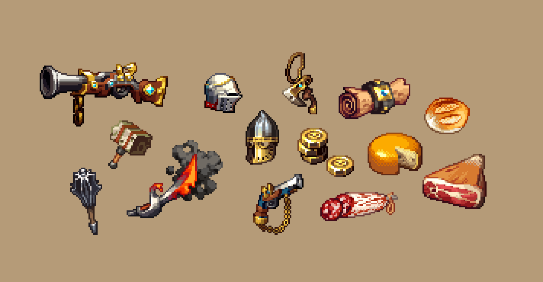 buncha of props #pixelart #ドット絵