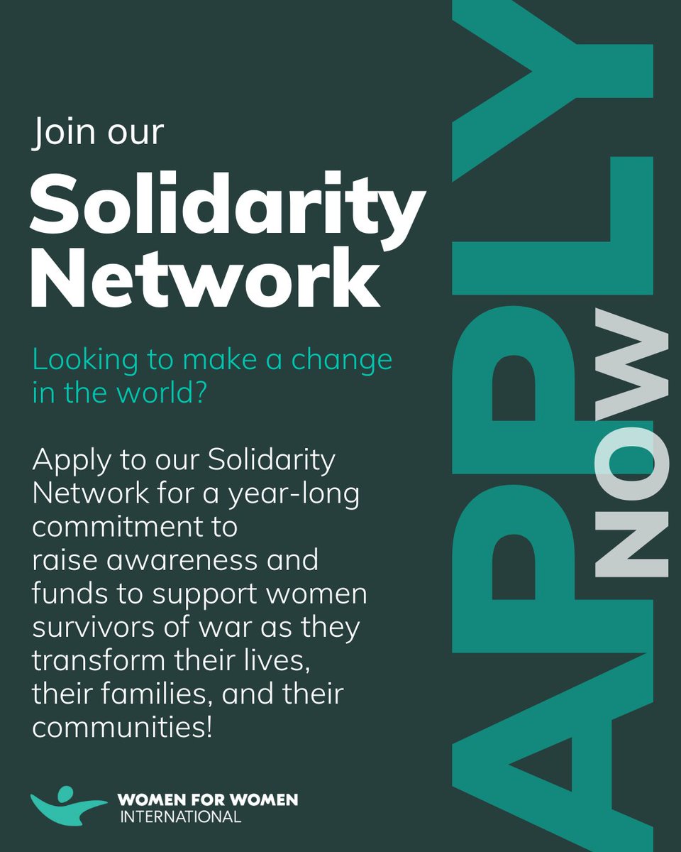WomenforWomen's tweet photo. Our #SolidarityNetwork applications are now live!!
We are looking for grassroot supporters who are looking to take a leadership role in their communities to help spark change.
Interested in learning more? Click the link https://t.co/ROO9CE5F6Y https://t.co/APPl1sutK9