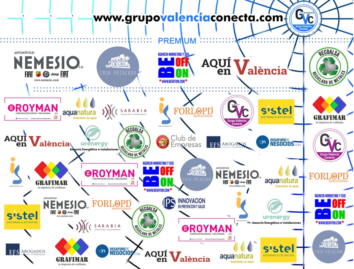 NETWORKING EMPRESARIAL EN VALENCIA - COMIDA DE TRABAJO
CASA PATACONA en Alboraya Valencia.
Fecha: 31 / 05 de 13:30h - 16:30h
lnkd.in/dzVpNVKn

Patrocinadores de GVC
lnkd.in/dP9dfMe
Comparte con tus amig@s
#grupovalenciaconecta #networking #valencia #empresas