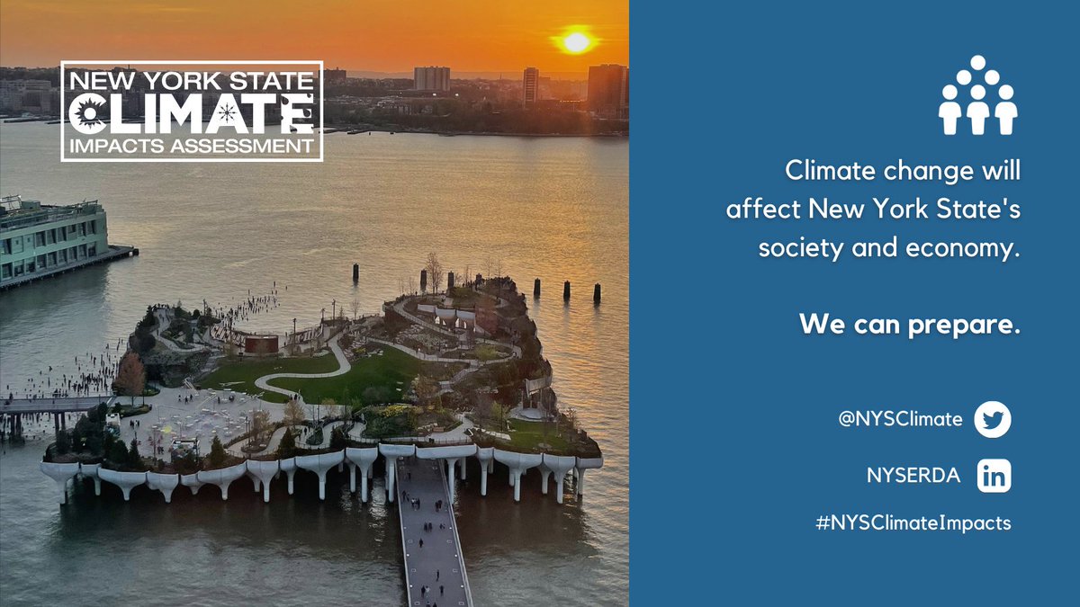 #ClimateChange is already affecting our industries, businesses, schools, local governments, social services, and more. The #NYSClimateImpacts team is evaluating climate change effects on New York State's society and #economy so we can better prepare: bit.ly/3H598Om