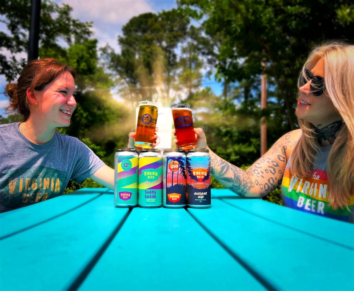 VirginiaBeerCo's tweet photo. It's hard to find something brighter than today's forecast...but we're doing our best with not ☝🏿 but ✌🏾 clear as can be additions to the taproom lineup:

☀️ Sunset Sip | 7% West Coast-Style IPA (Columbus, Simcoe)

🇨🇿 Svêtly Ležák | 5% Czech-Style 12° Decocted Pale Lager (Saaz) https://t.co/KpwAW37F58