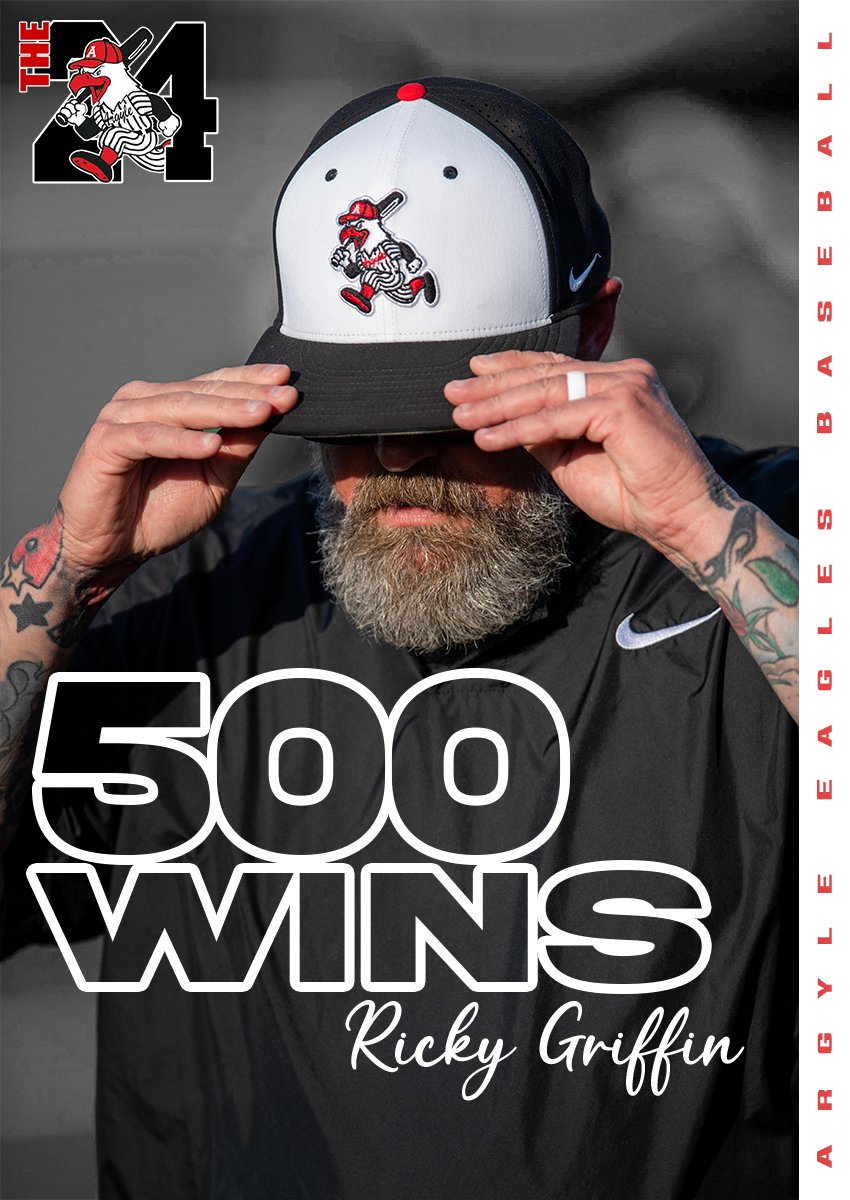 Career Milestone!⚾️ Coach Ricky Griffin won his 500th and 501st game this past weekend in a 3 round series win over Burleson! Congrats Coach on establishing a legacy here at Argyle and continuing that success year after year! #The24 @ArgyleISD I @ArgyleSports I @TheTalonNews