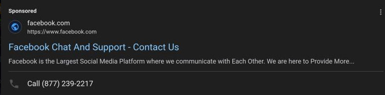 silentshushu's tweet photo. @anydesk here is not @fackbook and @google seems to be ok running this ad for large scam call center #scamalert #scambait #fakeads #fakefacebook #report https://t.co/G8Bycxvwqk