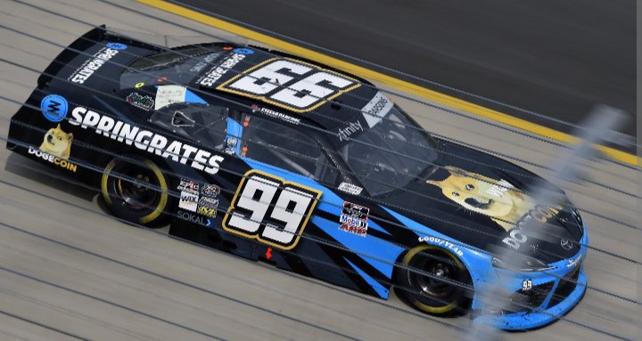 sinequanun's tweet photo. @StefanParsons_ @Springrates @WaltripBrewing @SSGLR0708 @MW55 @XfinityRacing @CLTMotorSpdwy @TeamChevy #Dogecar #Dogecoin let's go Parsons https://t.co/Bd3ngNgfAF