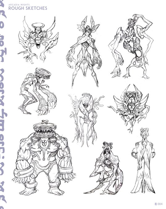Rough ideas for the Reapers Part 2!  Get to know more about Arcadia Nights and support my creative endeavors on my Patreon! 