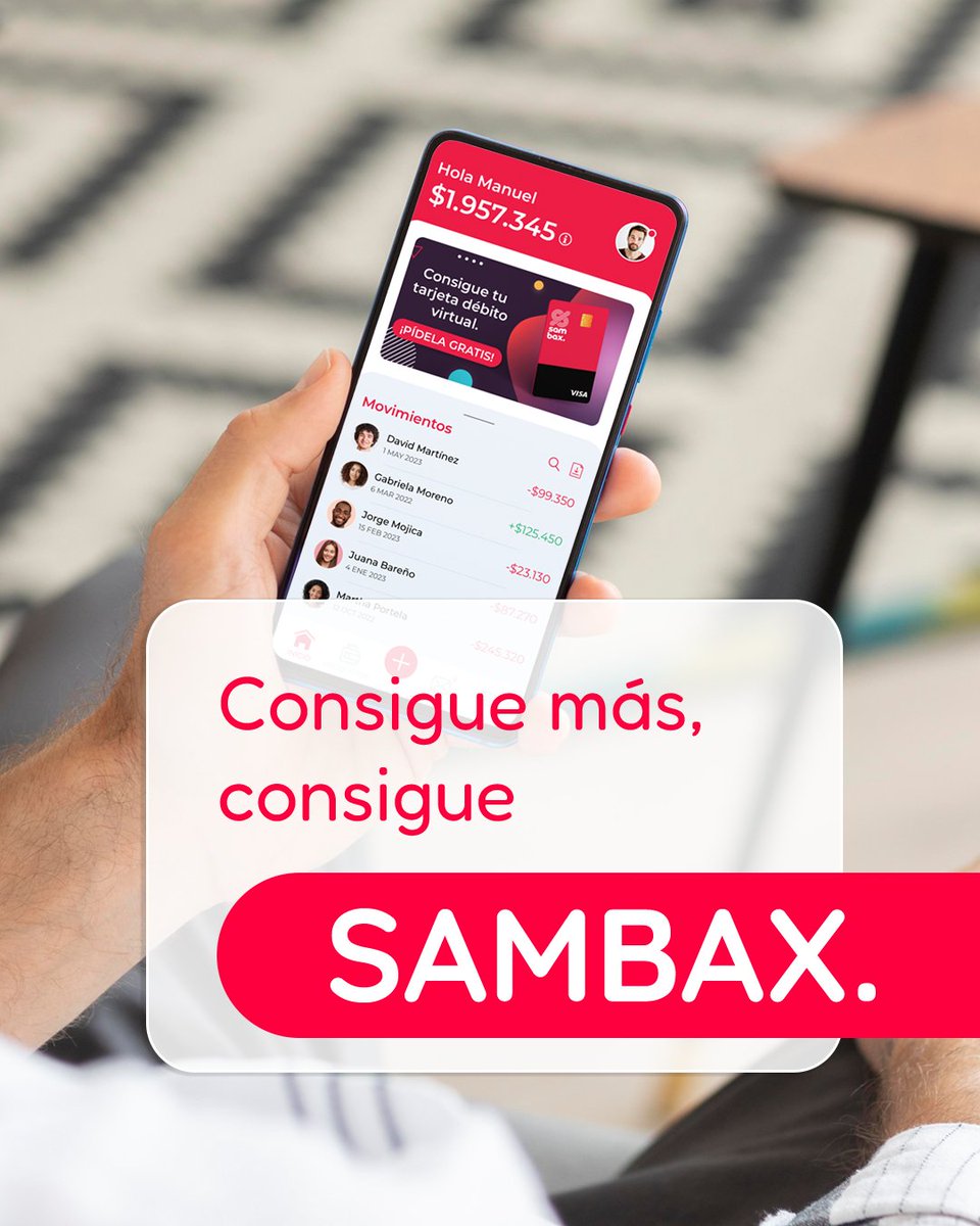 Sambaxoficial's tweet photo. 🙌¿Estás list@ para descubrir una aplicación que lo tiene todo?😎📱

¡Te presentamos a #Sambax, el #CoolBanking que va a revolucionar tu vida!💥💯
https://t.co/XawGvSmT1H

⏱️No pierdas más tiempo y únete a la comunidad Sambax📲💥

#bancodigital #Colombia https://t.co/sCtqp7qAnW