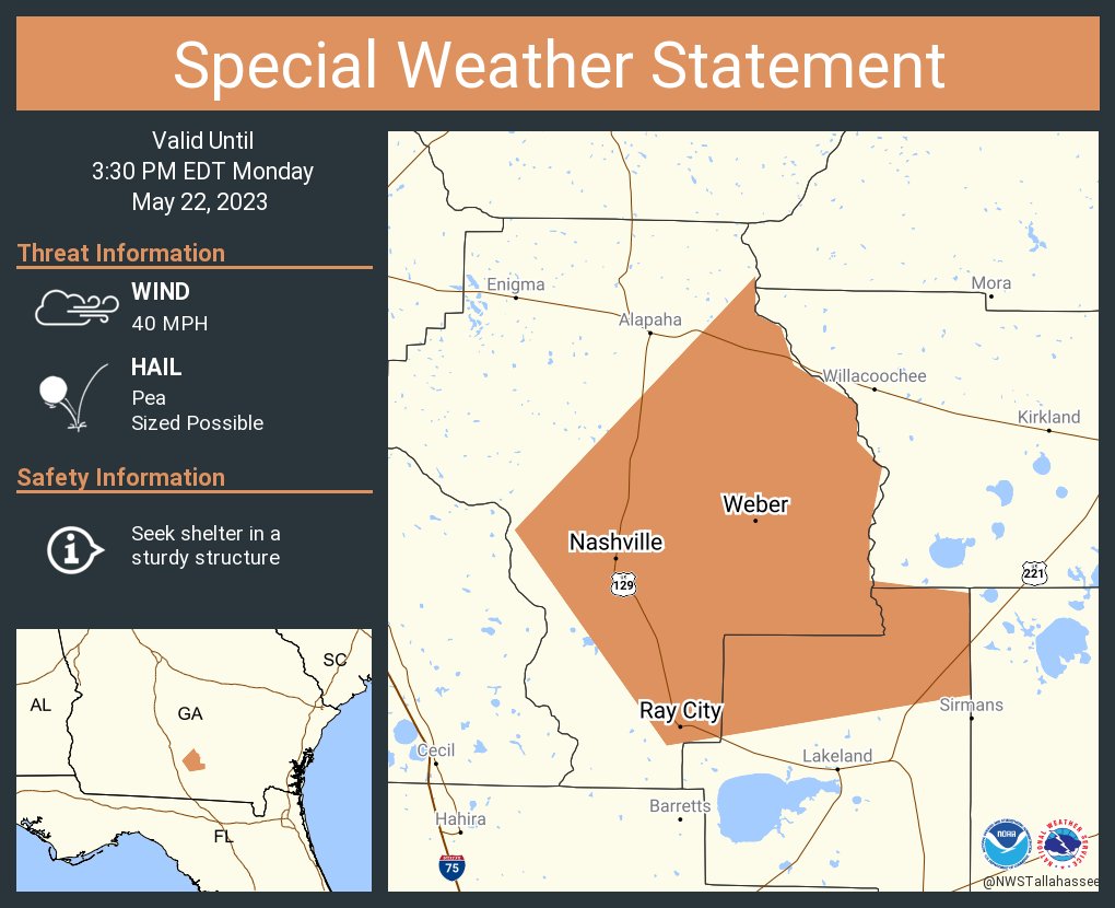 NWS Tallahassee on Twitter "A special weather statement has been