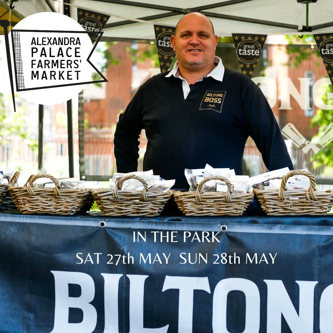 They combine premium ingredients with high quality beef from British and Irish cattle to create an unforgettable (sensational) taste.
Look out for <a href="/bossbiltong/">Biltong Boss</a> at the farmers market from 10am on Sat in the park alongside the big 150th Alexandra Palace anniversary party.
