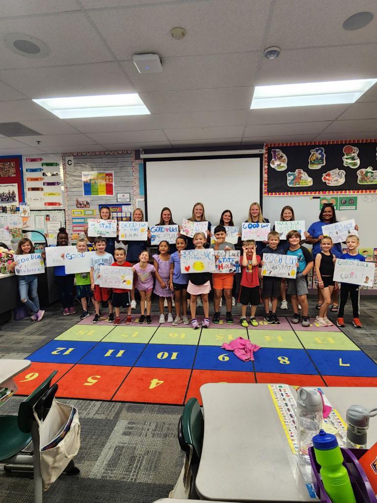 These littles made good luck signs for each player to take to our <a href="/KSHSAA/">KSHSAA</a> State Softball tournament! 😍 We are so thankful for all the community support!