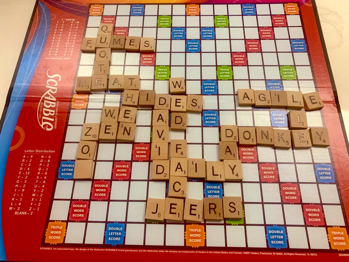 Scrabble tournament with my small group! So far I’m in third place, and I’m not even mad about it! #scrabble #smallgroup #wordwork #thirdgrade #wcsflight