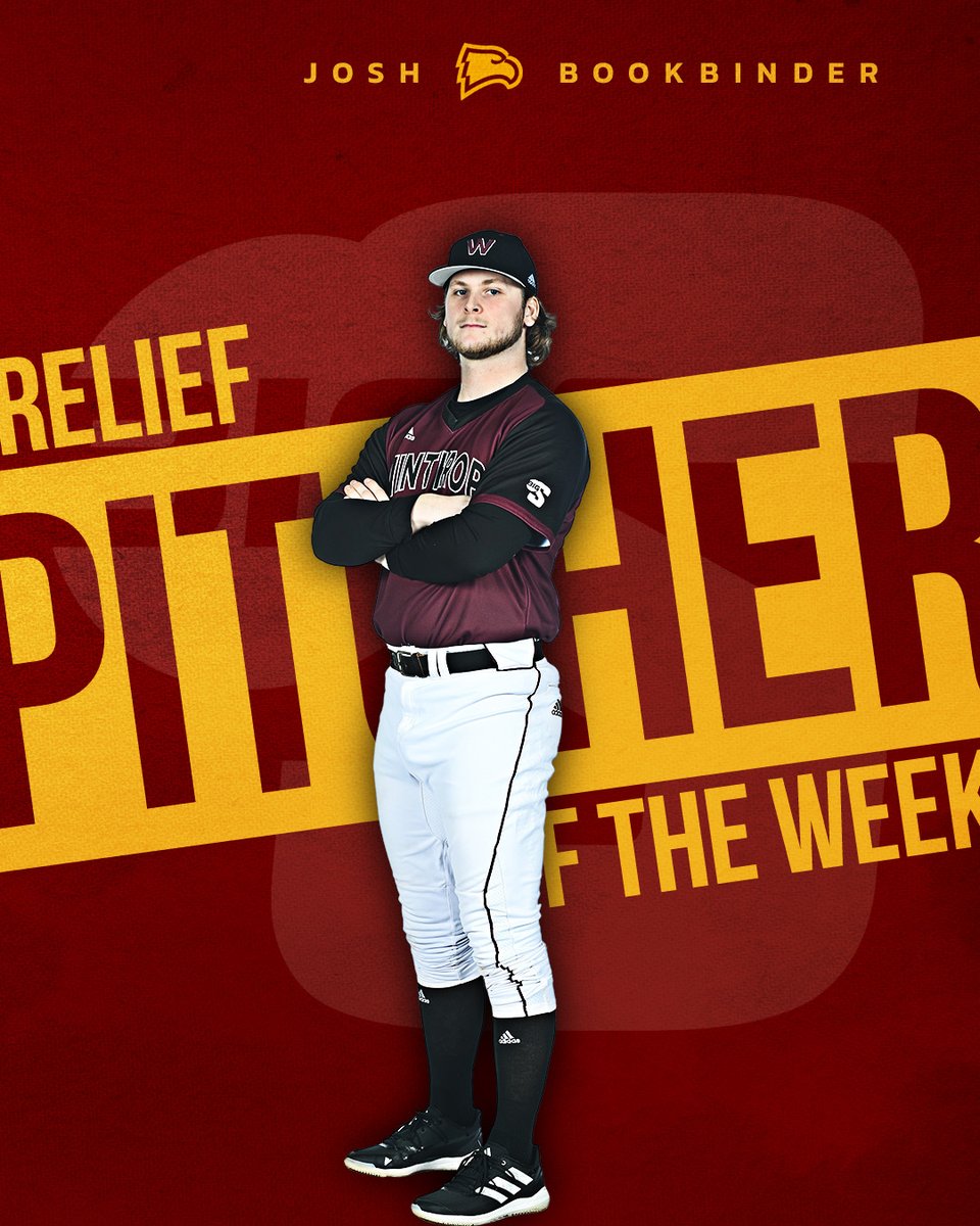 He picked up a crucial save with just one hit allowed and 4⃣ K's over 4.0 shutout innings 👏

<a href="/WinthropBSB/">Winthrop Baseball</a>'s Josh Bookbinder is the #BigSouthBase⚾️ Relief Pitcher of the Week!