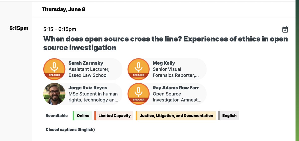 Really excited to be helping lead this important workshop on ethics and open source investigations hosted by @amnesty at @rightscon in a few weeks! The workshop is online and it's free to participate, so please register if interested!