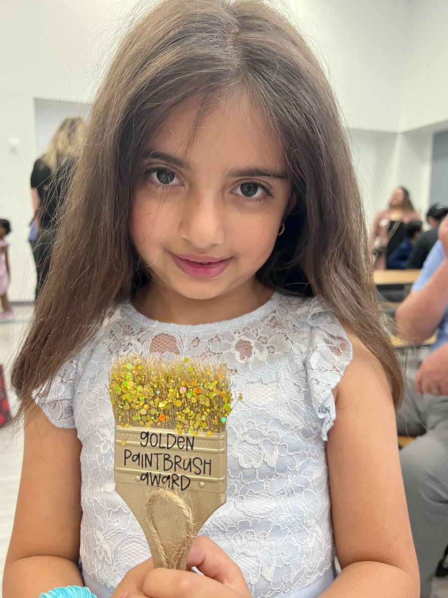 The Golden Brush Award is presented to students who have achieved outstanding artistic growth, dedication to trying new things, and creative courage!  <a href="/TeamRiverchase/">Spark STEM Academy at Riverchase Elementary</a> <a href="/CFBISD/">Carrollton-Farmers Branch ISD</a>