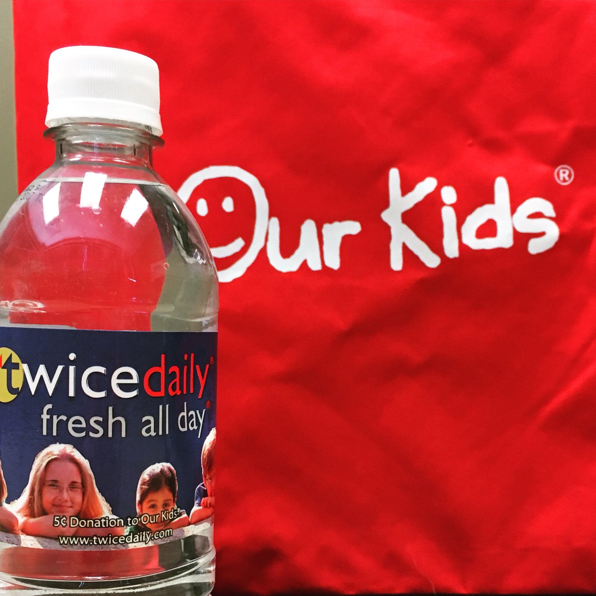 Did you know that @TwiceDailyFresh donates a portion of every Our Kids water bottle sold in stores to Our Kids? Stop by a Twice Daily today and support Our Kids by buying bottled water!