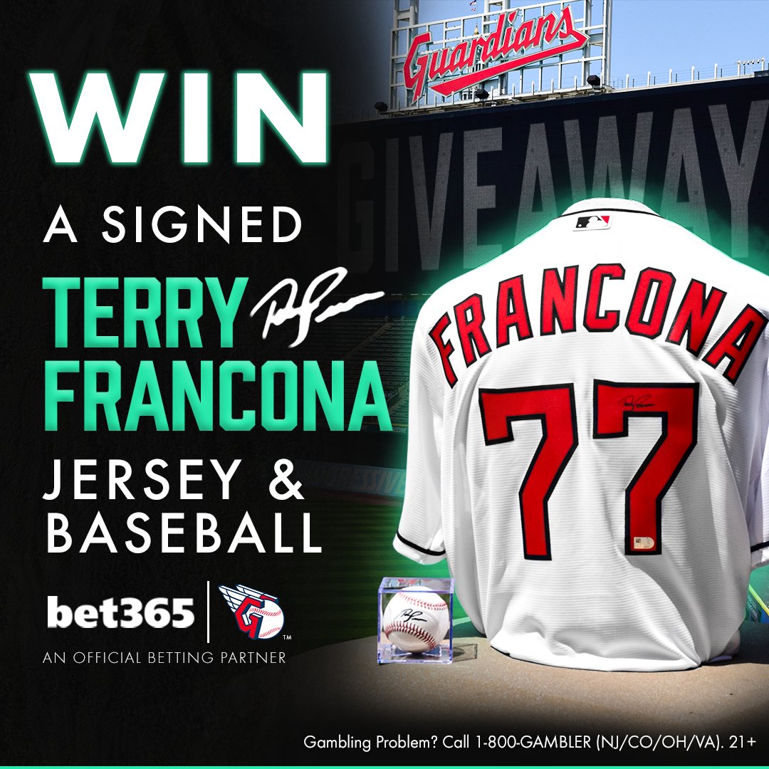 bet365_us's tweet photo. ⚾️ @CleGuardians Signed Merch Giveaway ⚾️

Win an autographed Terry "Tito" Francona jersey and baseball!

1⃣ Follow @bet365_us
2⃣ RT this Post

1 winner will be picked on Monday, May 29th.

Must be 21+ | T&amp;C's apply: https://t.co/v999GBzvlY https://t.co/vMXF68WFkL