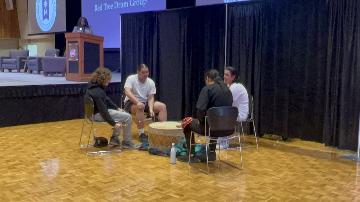 MinnStateEquity's tweet photo. Such an honor for our conference opening to St Cloud from @DrRobbynWacker Lori Kloos @stcloudstate @SCTCC with an honor and blessing song from the Red Tree Drum Group @MinnStateEdu @MinnStateASA #MinnStateEquity #MinnStateEquity2030 https://t.co/BcQcCzuSyz