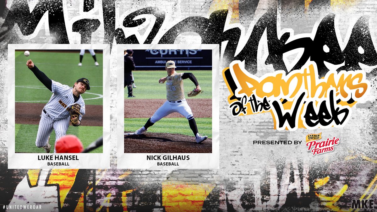 MKEPanthers's tweet photo. Here are your MKE Panthers of the Week!

Nick Gilhaus
Baseball

Gilhaus threw 5 relief innings Thursday vs. Purdue Fort Wayne, striking out 6 to give him 53 K's in 51.1 IP in 2023.

Luke Hansel
Baseball

Hansel threw 5 scoreless innings to pick up his 6th win of the year Friday. https://t.co/zcudq7zTd3