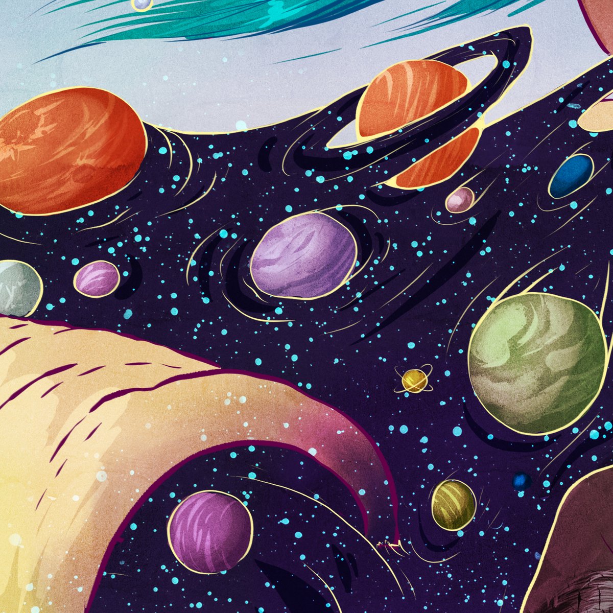 Hoy se celebra #GlobalPizzaParty e hice esta pizza-pieza que quedó seleccionada para la subasta que sucederá al rato en <a href="/el77cultural/">el77cultural</a> con <a href="/Pizza_DAO/">PizzaDAO 🍕🏴‍☠️</a> <a href="/artcrypted/">artcrypted.avax🔺</a> <a href="/RarePizzas/">Rare Pizzas NFT 🍕🤌</a> también llevaré unos prints a la venta y stickers :)!! Nos vemos al rato!!