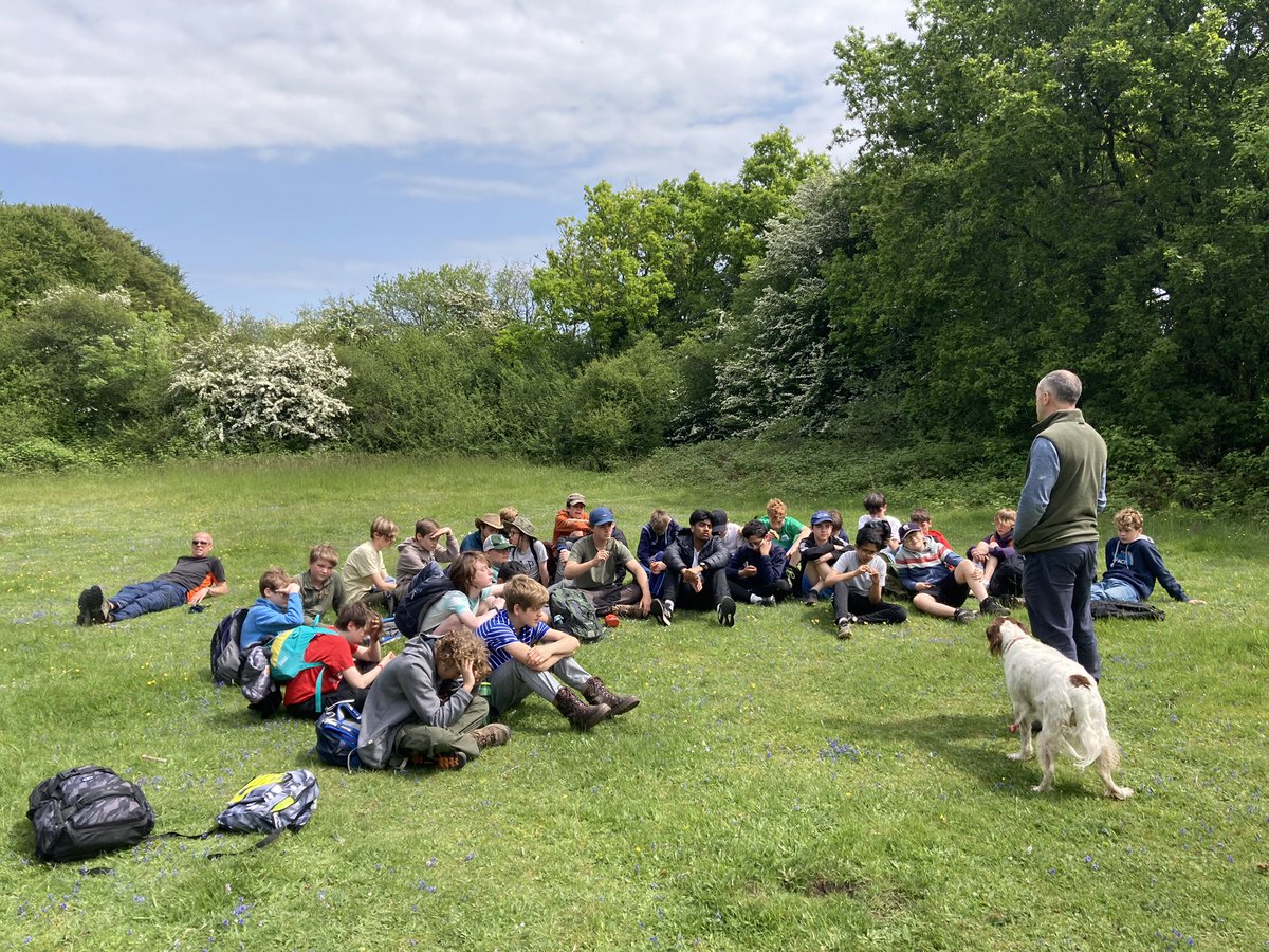 BWSAdventure's tweet photo. 8P out on the Longford Estate today in beautiful sunshine. Thanks to the Headmaster for accompanying and tuning us in to the birdsong. Thanks as always to David Canty and his team for having us. @HoratiosGarden @BWordsworths #chiffchaff #backintheyews #19left #adifferentclassroom https://t.co/D6nmRe1xLC