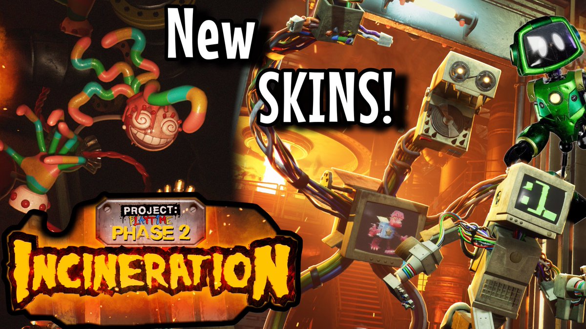 NEW! Project Playtime Phase 2 INCINERATION Skins And MAP! NEW video linked below 👇 #PoppyPlaytime #ProjectPlaytimePhase2 #YouTube #projectplaytime
