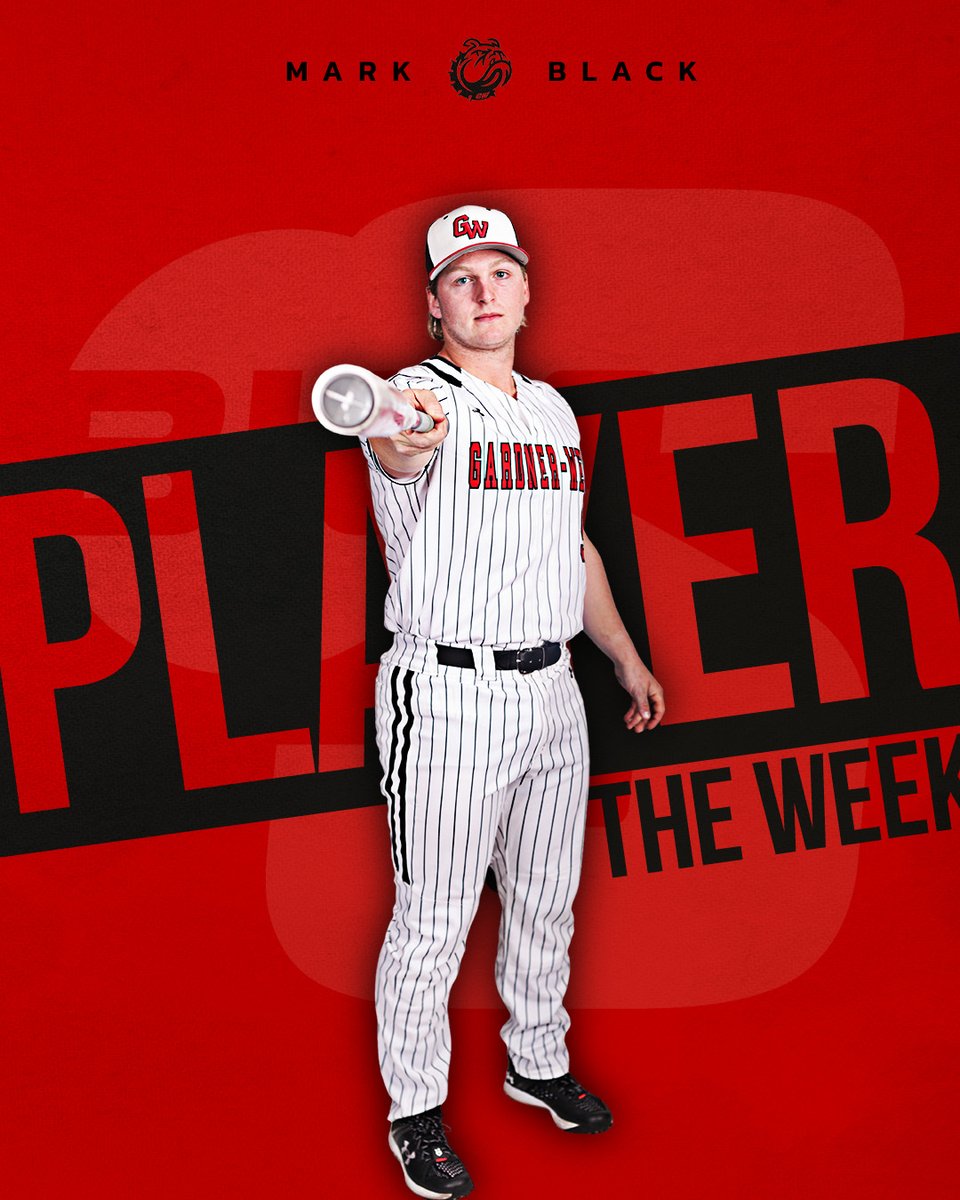 He hit .421 with 🔟 RBI and 3⃣ HRs, including a grand slam to help the Runnin' Bulldogs clinch a spot in the 2023 Big South Championship 👏

<a href="/GWUBaseball/">Gardner-Webb Baseball</a>'s Mark Black is the #BigSouthBase⚾️ Co-Player of the Week!