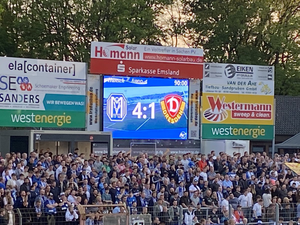 War halt am Ende doch nur Dresden ;) 
Der Platzverweis lässt den nicht 2. Liga Aufsteiger völlig auseinander brechen und der Rest ist irgendwie magisch und unerklärlich. Großen Respekt Jungs 💙🤍 #ndsvm #svmsgd