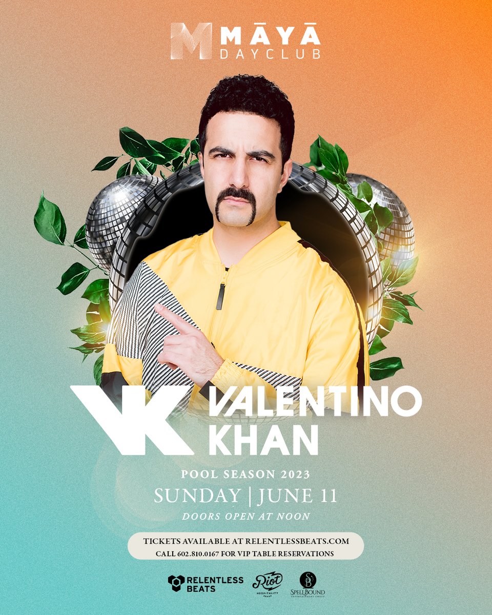 #JustAnnounced: @ValentinoKhan is taking the decks at @MayaClubAZ on 6/11 for an epic day poolside! Tickets on sale now! 🎟 tixr.com/e/70026