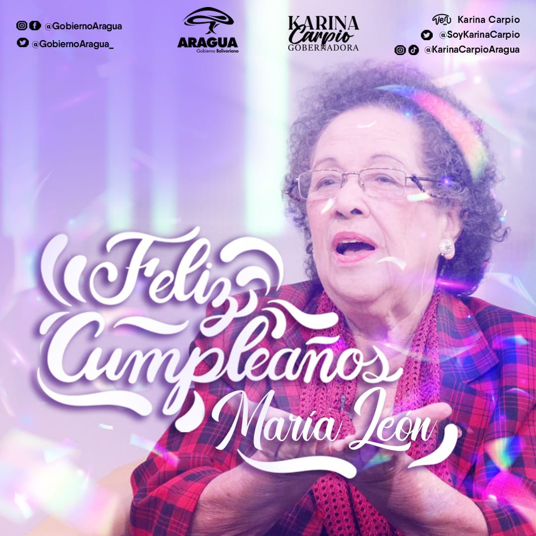 ¡Feliz cumpleaños, mi querida María León! <a href="/MariaLeonaPSUV/">La Leona de Chávez ❤️</a> celebramos tu vida y tus logros. Mujer de mil batallas, luchadora incansable por las causas justas, especialmente por los derechos de nuestras mujeres.

Tu trabajo y compromiso son un ejemplo.

¡Dios te Bendiga! 🙏🏻🌸