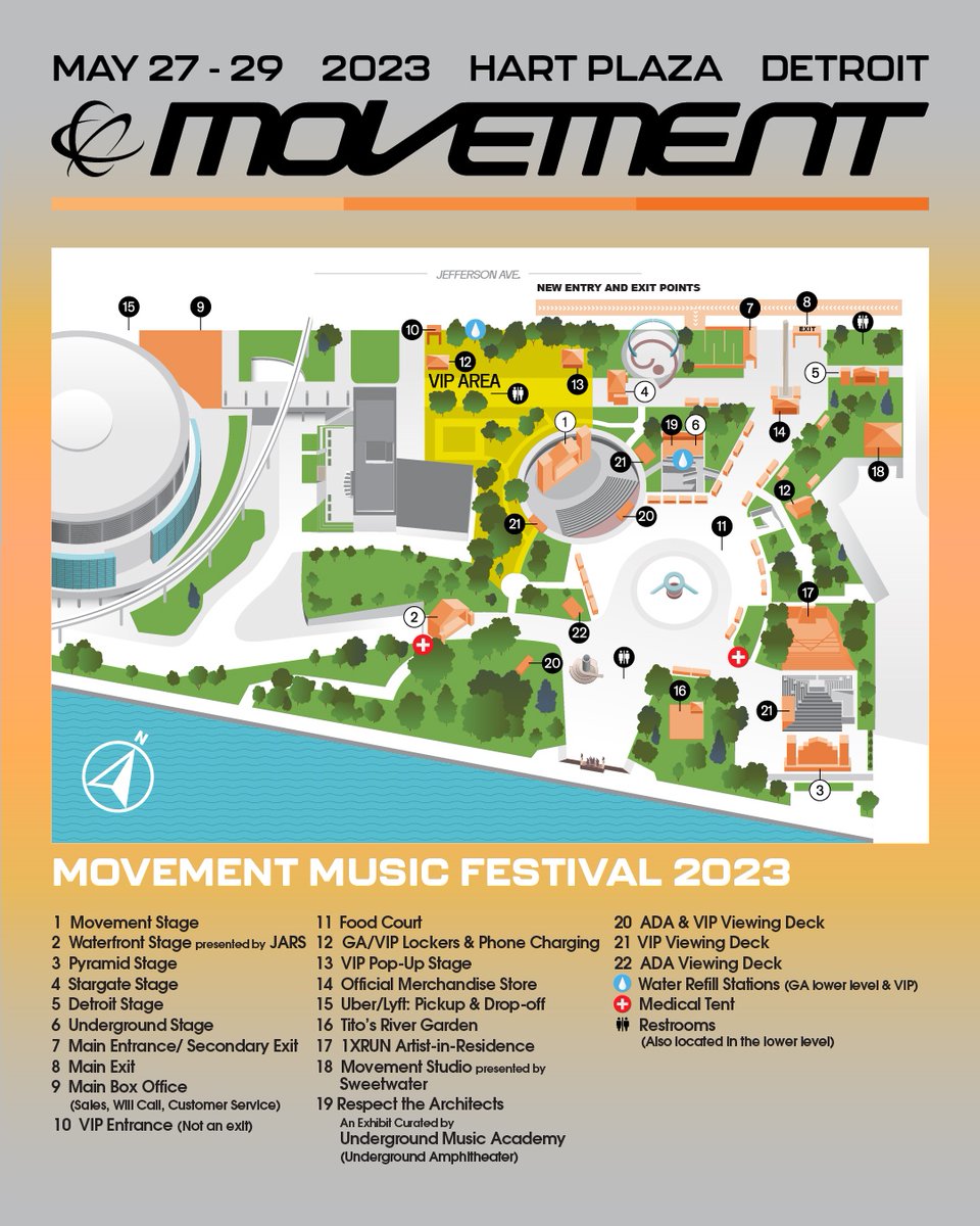 Movement Music Festival map