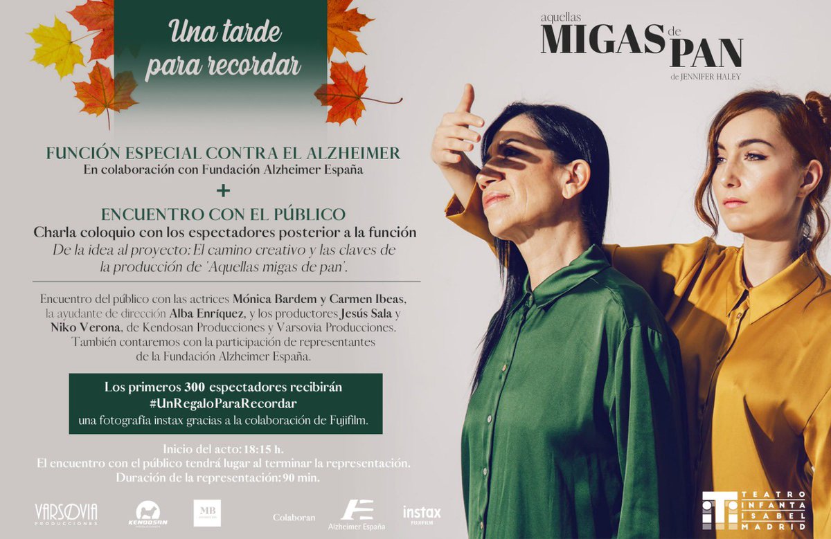 Este J25 #funcionespecialalzheimer de #aquellasmigasdepan en el <a href="/Teatro_Infanta/">Teatro Infanta Isabel</a> . Encuentro con el público tras la función. #unatardepararecordar #Seguimos