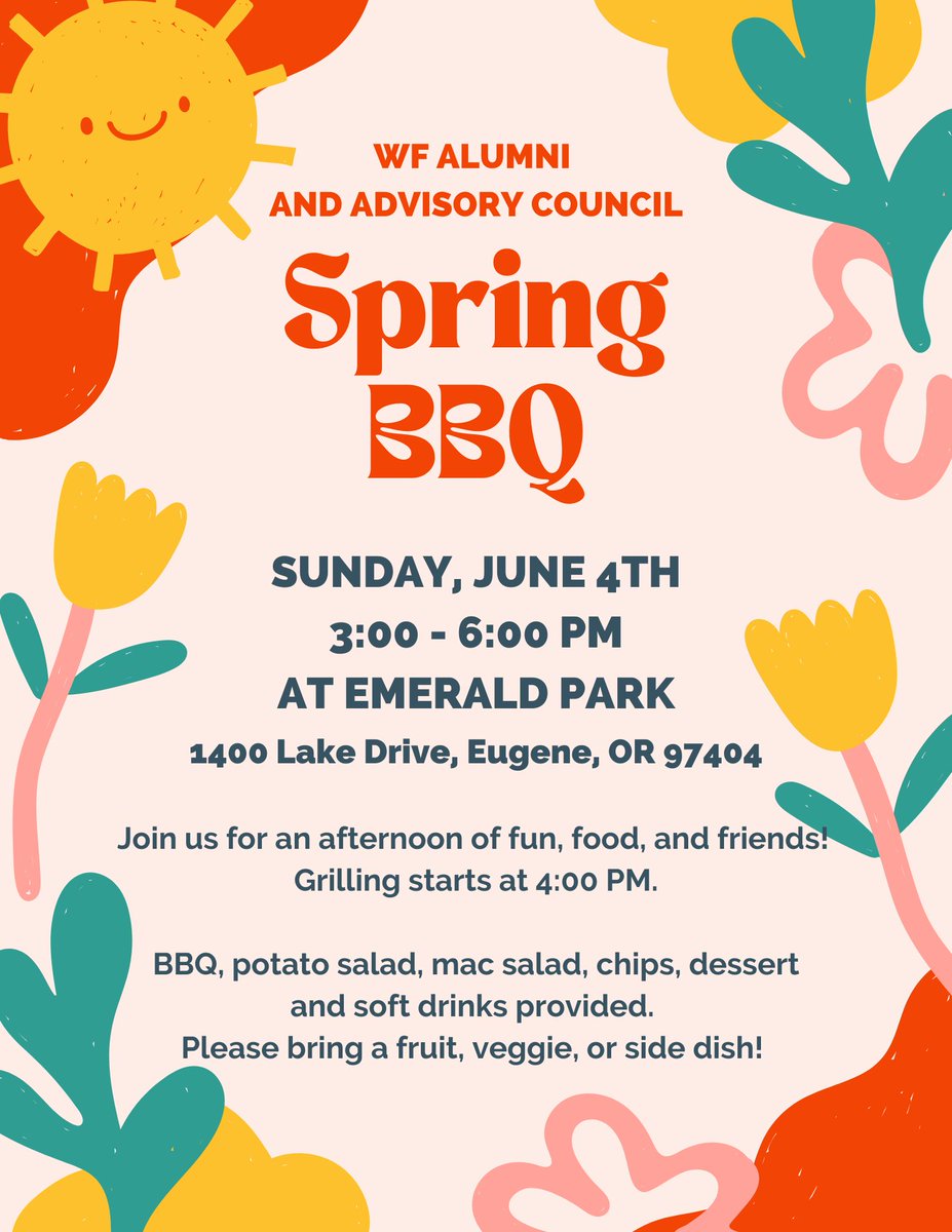 WF Alumni &amp; Advisory Council
SPRING BBQ
June 4th, @ 3:00 PM - 6:00PM