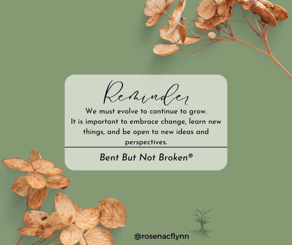 PositivtyChrons's tweet photo. We must evolve to continue to grow.
It is important to embrace change, learn new things, and be open to new ideas and perspectives.
Have a willingness to explore new possibilities, take risks, and step out of one's comfort zone. By evolving, we can overcome challenges, discover innovative solutions, and reach new heights of success.

I move differently #BBNBIMD #EvolveAndGrow
#BentButNotBroken #EmbraceChange