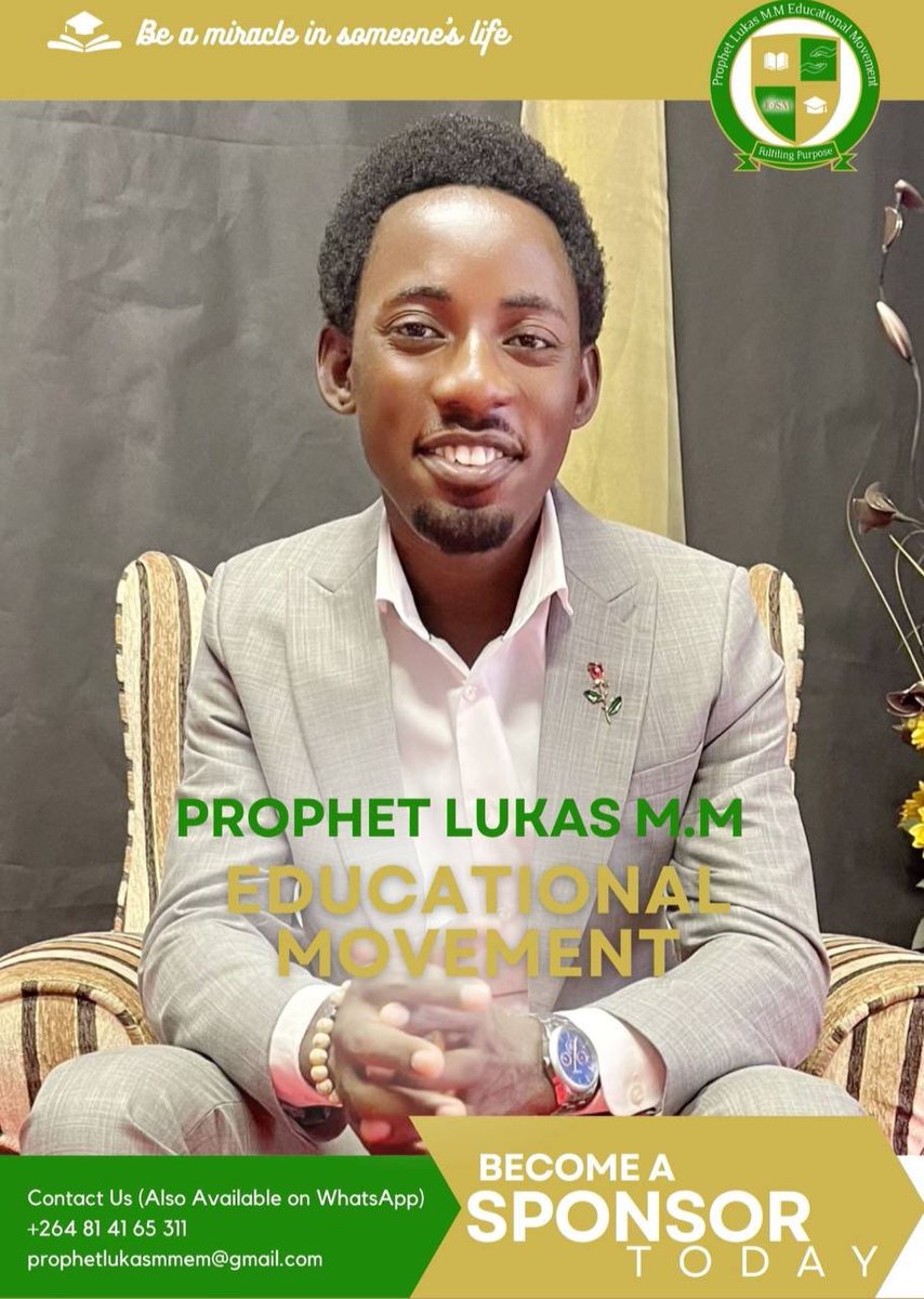 JOSMNamibia's tweet photo. Join the Prophet Lukas M.M Educational Movement today and be a Miracle in someone’s life.
#ProphetLukasMM
#PLEM
#IAmICanIWill
#Josmnamibia https://t.co/3VJLWrvq7X