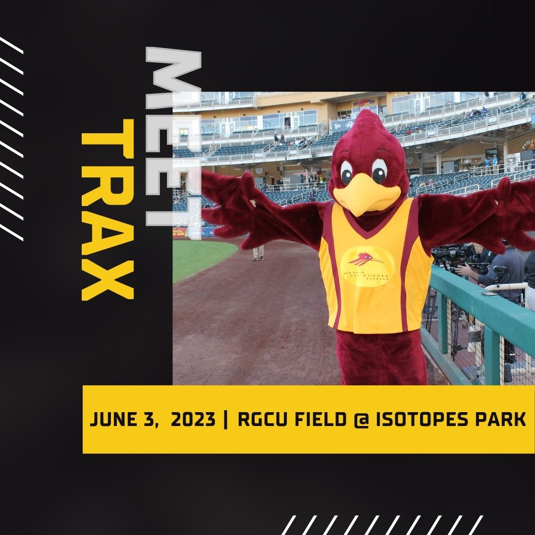NMRXExpress's tweet photo. Meet Trax at the June 3 New Mexico United game! He'll be on the concourse greeting fans and cheering on the team. #GoTraxGo #SomosUnidos #NMUnited https://t.co/xdLLhd0hes