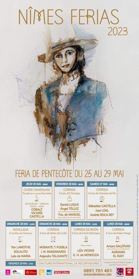 penasalenc's tweet photo. Le prochain RDV pour Adriano est le lundi 29 mai 2023 à Nîmes. 
Il fera le paseo aux côtés d'Arturo Saldivar et El Rafi. Il affrontera des toros de Robert Margé. 
@ASalenc https://t.co/Qe1EVoy9aU