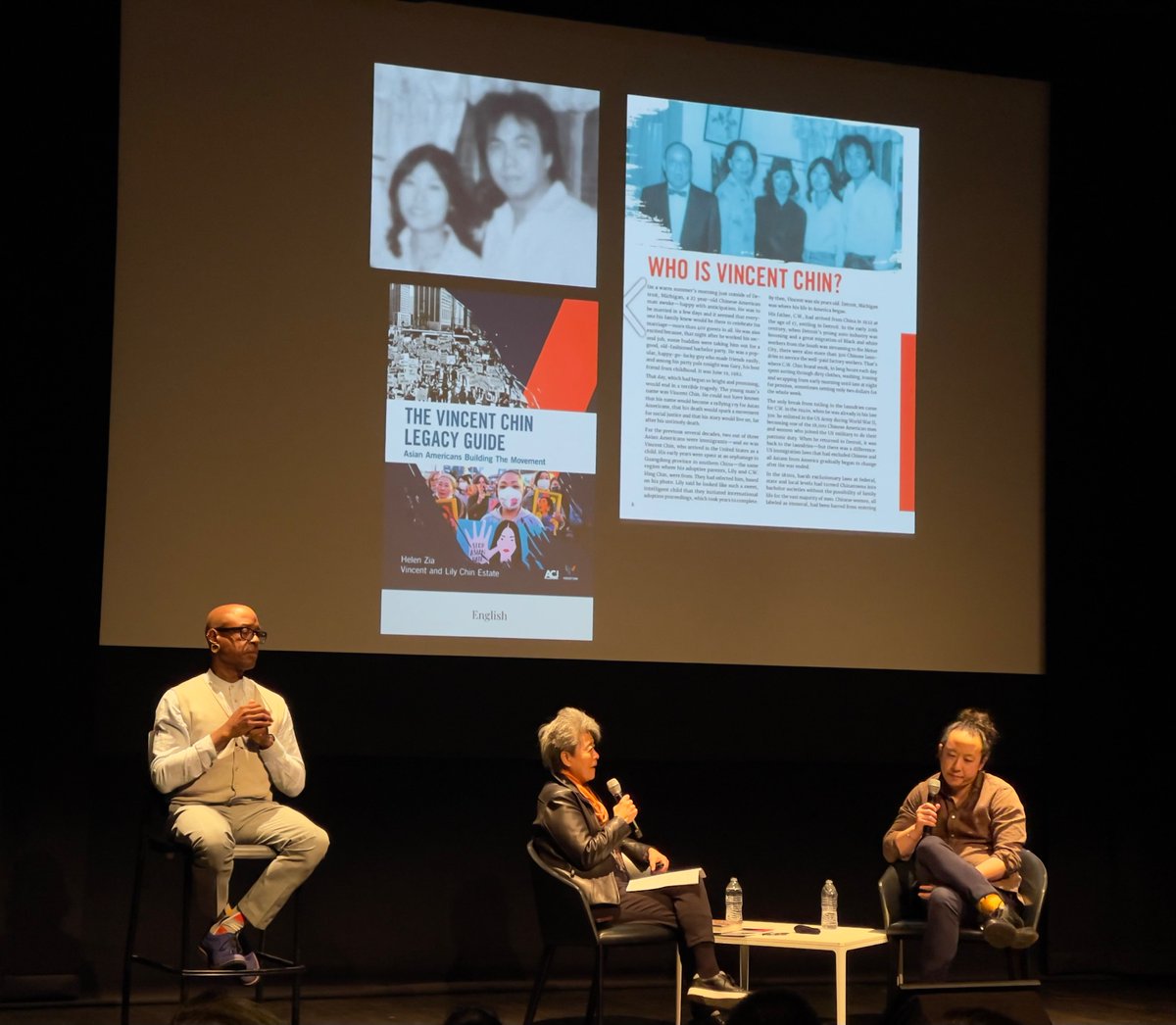 Jarod Lew talked with @HelenZiaReal @CAAM @sfmoma about learning his mother was Vincent Chin’s fiancé artforum.com/slant/jarod-le… & the @vincentchinlgcy guide she wrote  vincentchin.org
  
 #CAAMFest #sfmoma #caamfest2023 #RememberingVincentChin #VincentChin