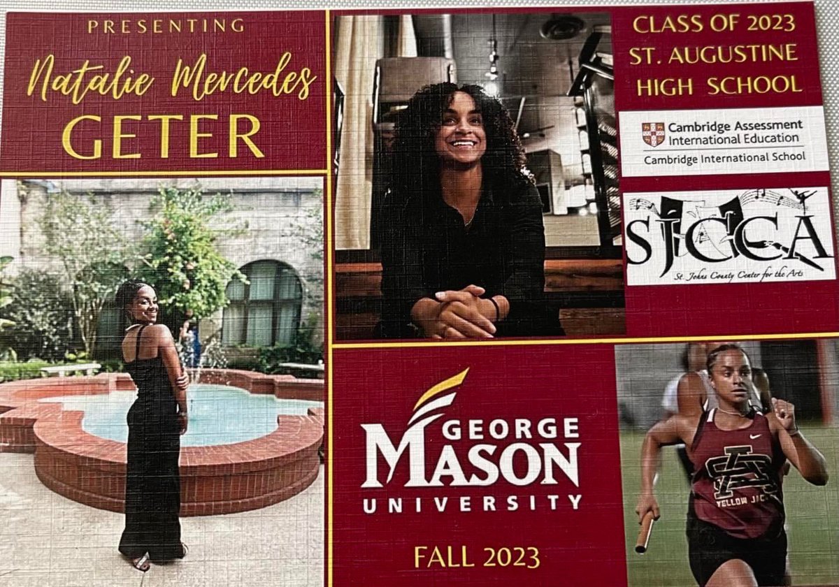 StAugSpeedTC's tweet photo. Congratulations to Natalie Geter as she graduates tonight from St. Augustine High School. She will be attending George Mason University this fall to continue her academic career. We are proud of you #SpeedFamily https://t.co/YFJVEbbqbR