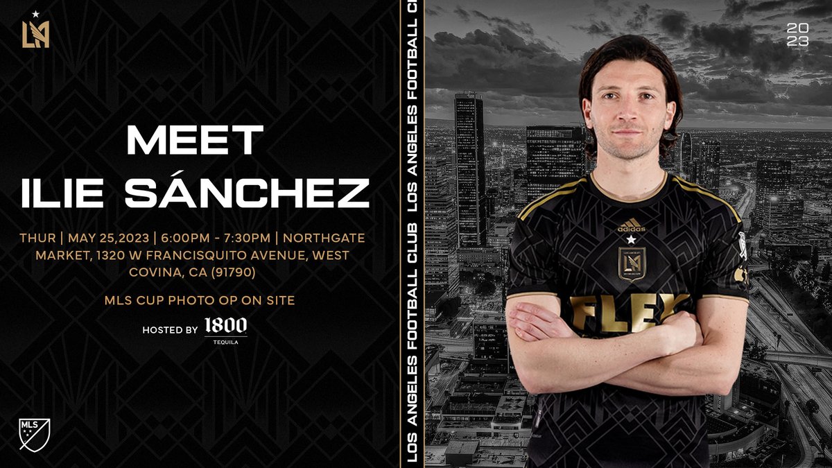 NorthgateGlzMrk's tweet image. Save the date @LAFC fans! Join us on May 24th and May 25th as we host a special meet-and-greet with #IlieSanchez and @Jesusdavidmuri2. Share your love for the game ⚽ and support the team! #NorthgateMarket #LAFC #MeetThePlayers