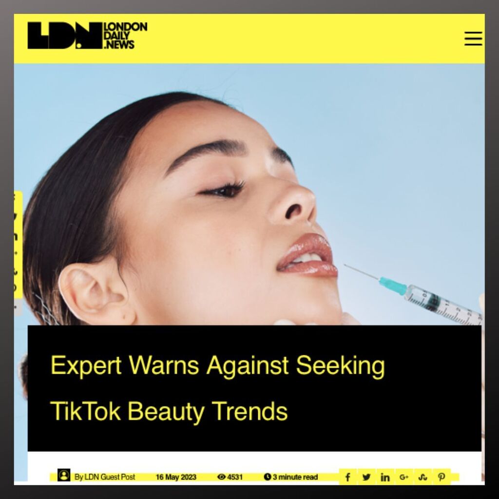 Amish was honoured to speak with @londondaily.news recently about the dangers of irresponsible practices that we are seeing trend across social platforms.

If you're unsure what you should be looking for and what questions to ask when choosing an aesthet… instagr.am/p/Csjlv-Yo7QN/