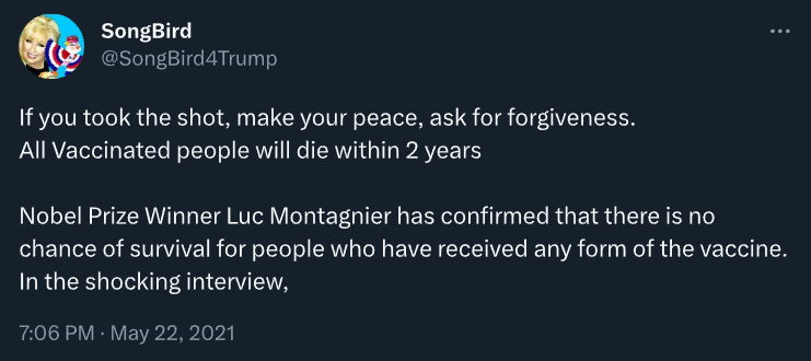 Well, it's been two years.

I'm alive, and Luc Montagnier is dead.
