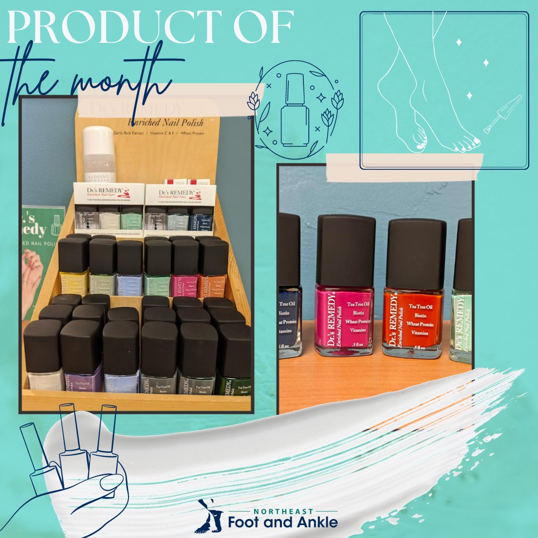 With the warm weather here, sandals are back! Keep your toes looking fresh with Dr. Remedy’s nail polish. It’s non-toxic, cruelty free, and vegan!
.
.
.
#DrRemedys #crueltyfree #nailpolish #cleanbeauty #vegan #nontoxic #podiatrist #NewHampshirepodiatrist #NortheastFootAndAnkle