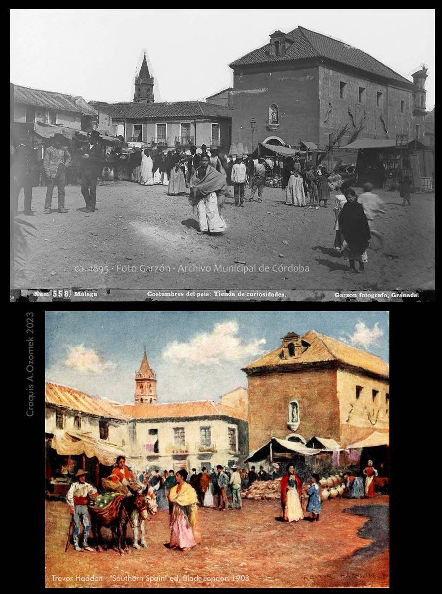 1/3 ¡Menudo hallazgo! Sigo sorprendido. Hace años que conocía estas ilustraciones de Trevor Haddon dentro del libro "Southern Spain" (ed. Black, London 1908) pero hasta ahora no me había percatado que en al menos algunas, sin la menor duda, usó como base fotos de Rafael Garzón