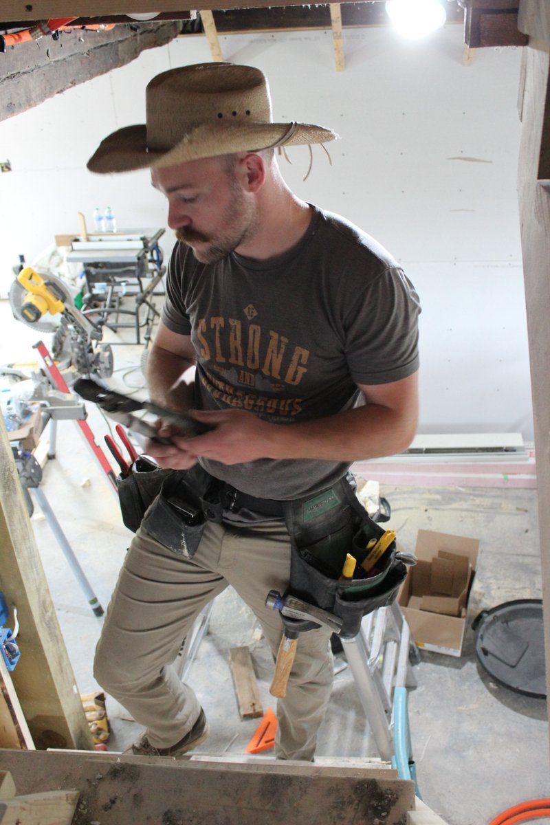 alexmaxwrites's tweet photo. We put the house up on a basement, so that added 800sqft of new construction. The house used to sit on a crawl space, so we had to get creative with the stairway from the basement to the main farmhouse. A fireman's ladder is what ended up working best. https://t.co/5jLdhpGqmy
