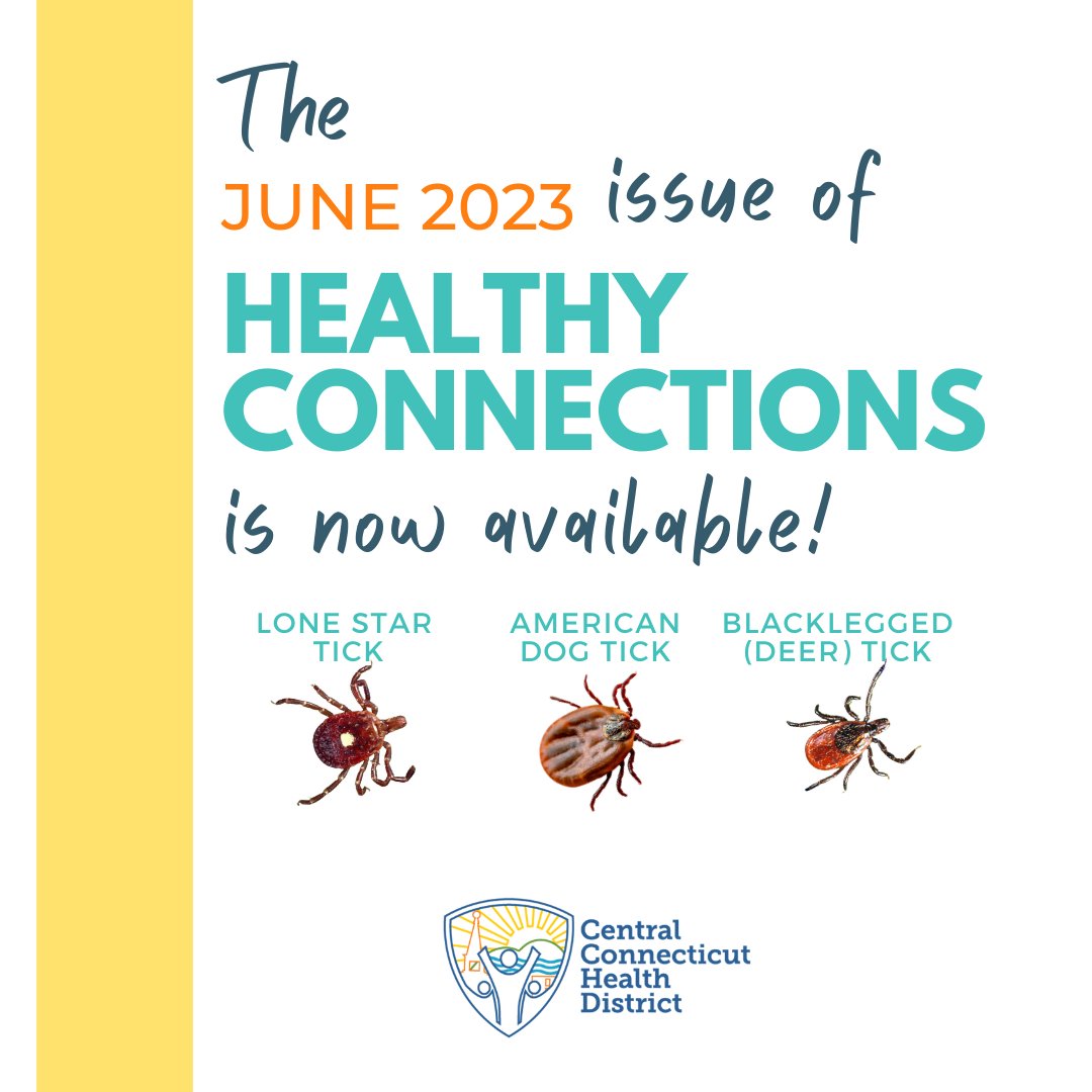 ❓Want to learn more about ticks & how to keep yourself and your family safe this tick season? 
✅ The June issue of CCHD's newsletter, 'Healthy Connections' is now available!
🔎 To view both current and past issues, please visit our website at: ccthd.org/newsletter