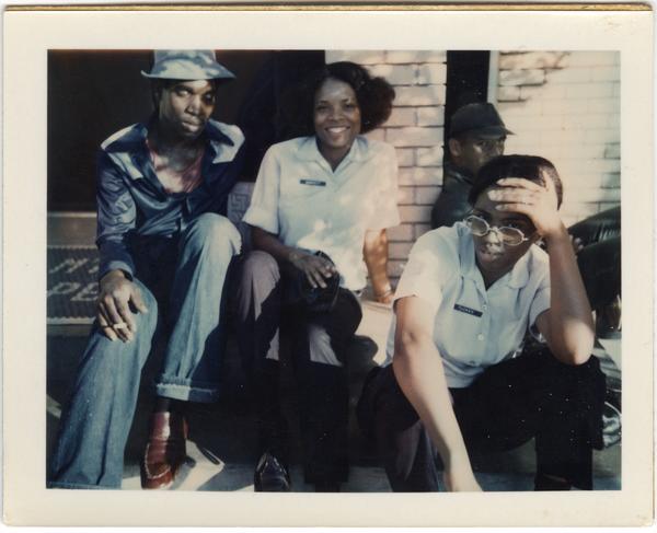 Two WAFs (Women in the Air Force) hanging out with male friends. Probably to no one's surprise (Hello, gentleman on the left), this was circa 1974. #militarymonday #wvhp #uncg #airforce #1970s