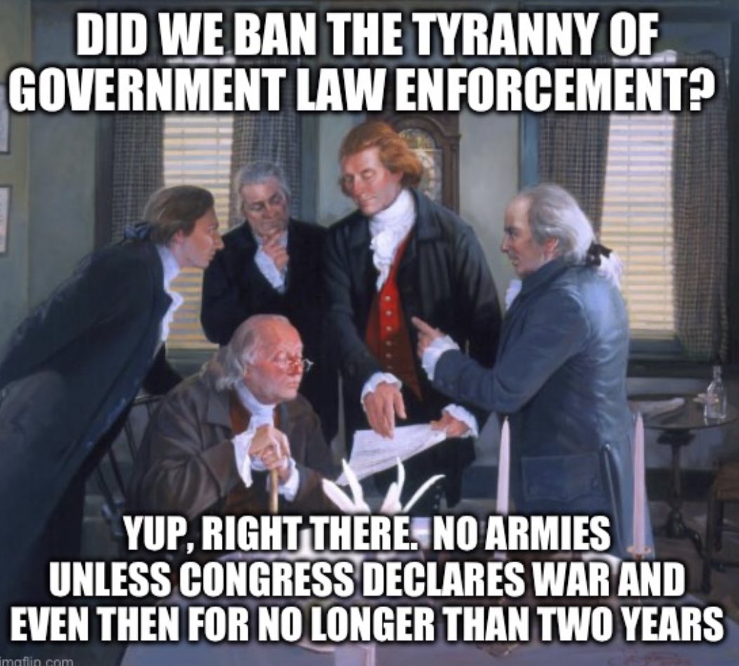 DisarmTheUSGNow's tweet photo. @gunrights Get off your heals!  It’s time to restore rule of law and disarm the USG.

Army means armed representative https://t.co/UMry56MzS5