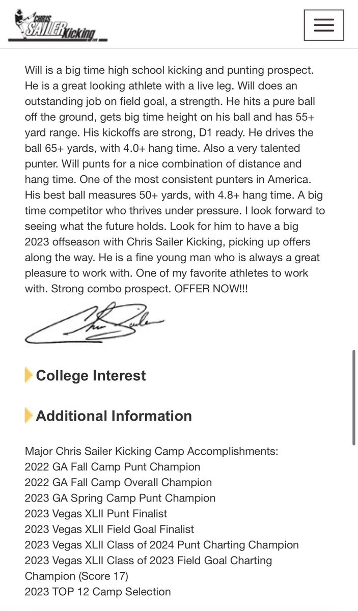 Thank you <a href="/Chris_Sailer/">Chris Sailer Kicking</a> for the new rankings! Ranked 5⭐️ 9th in country for kicking. Also ranked 4.5⭐️ 12th in country for punting! <a href="/GCMSportsAL/">Gulf Coast Media Sports</a> <a href="/GSHSDolphins/">Gulf Shores High School Football</a> <a href="/GSFBRecruiting/">GulfShoresFBRecruiting</a> @tophskickers
